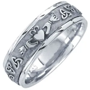 14K or 18K White Gold Celtic Ring