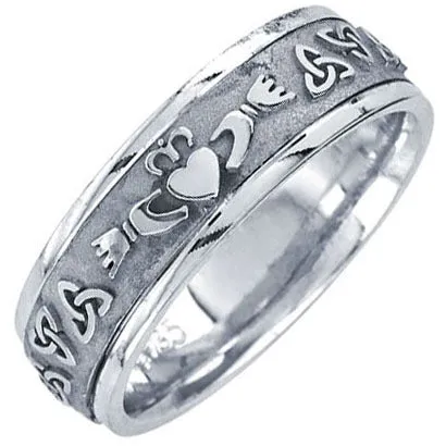 14K or 18K White Gold Celtic Ring