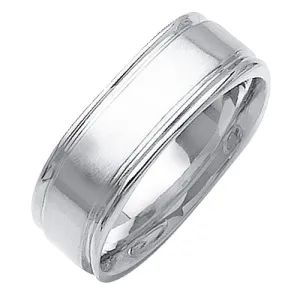 14K or 18K White Gold Plain Ring