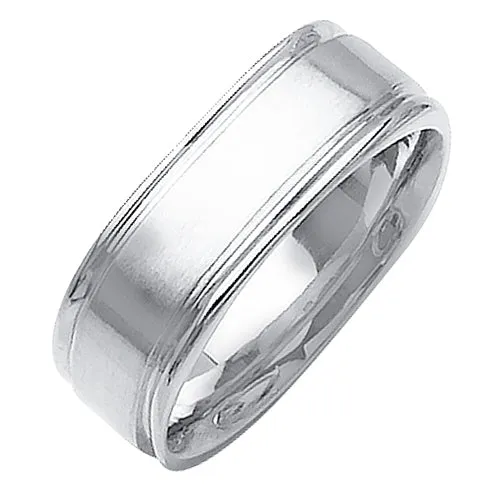 14K or 18K White Gold Plain Ring