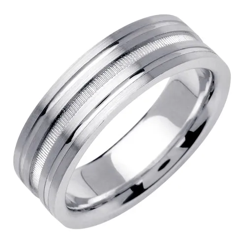 14K or 18K White Gold Traditional Center Ring