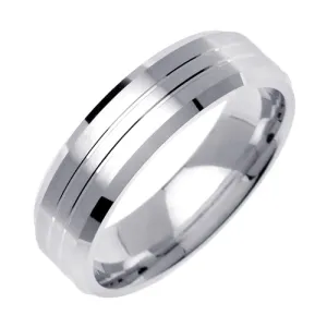 14K or 18K White Gold Traditional Ring