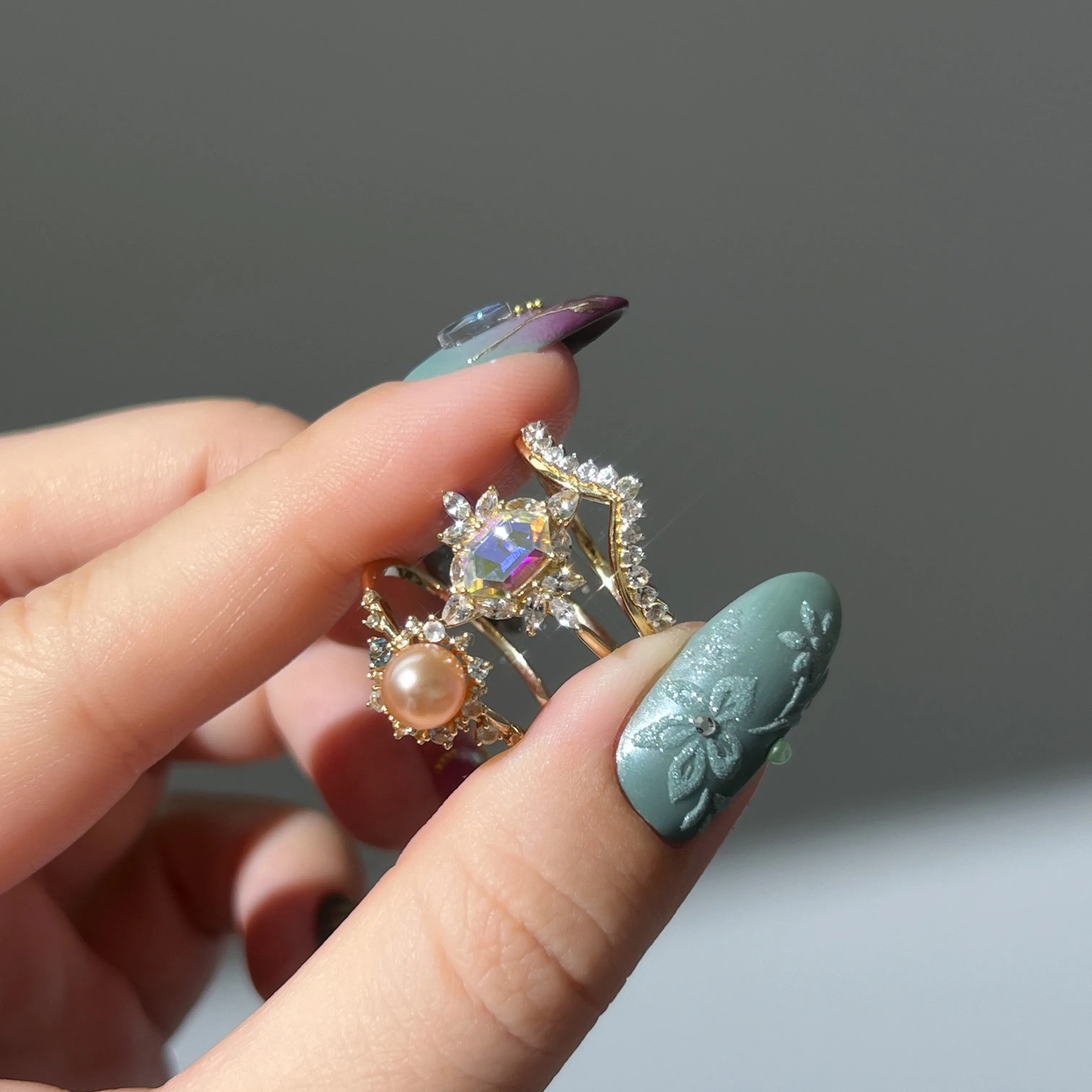 14k Pastel Pink Pearl Statement Ring