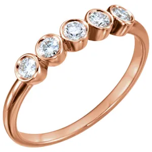 14k Rose Gold 1/3 CTW Diamond Ring, Size 7