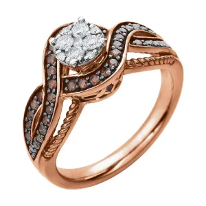 14k Rose Gold 5/8 CTW Diamond Engagement Ring , Size 7