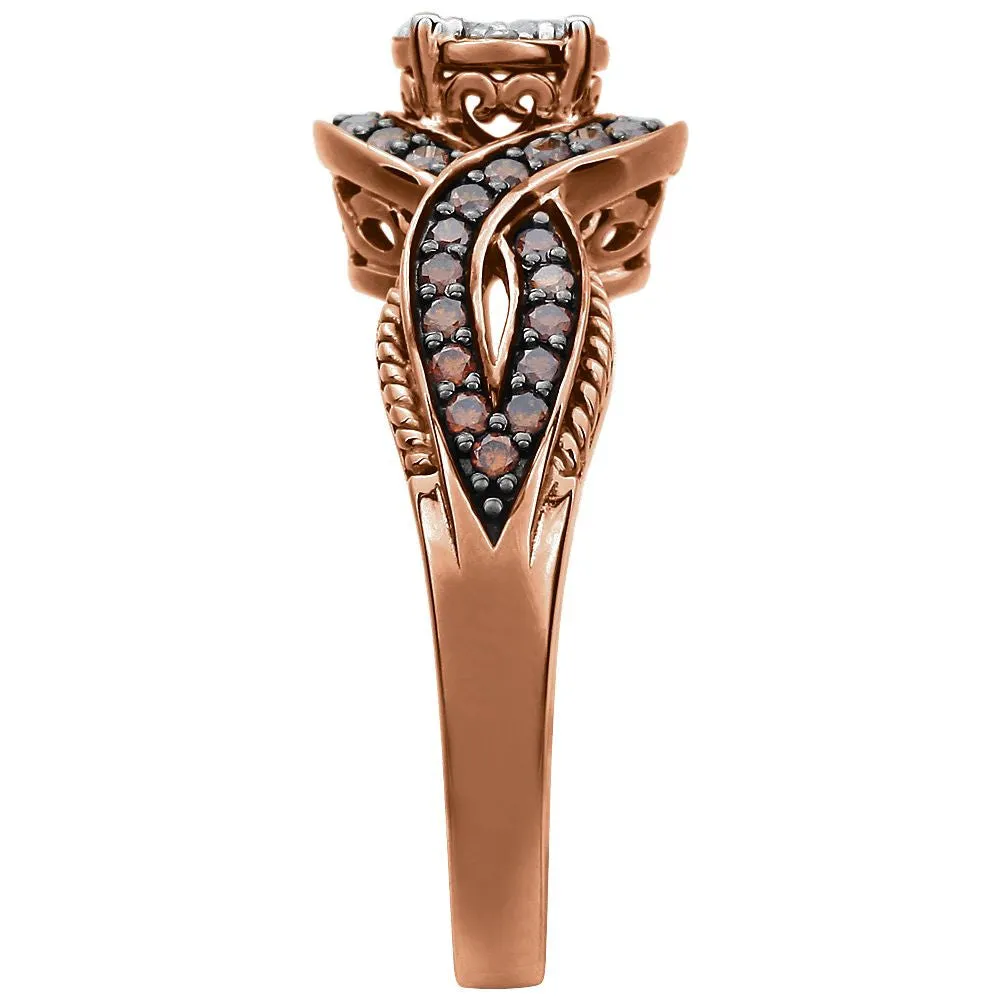 14k Rose Gold 5/8 CTW Diamond Engagement Ring , Size 7