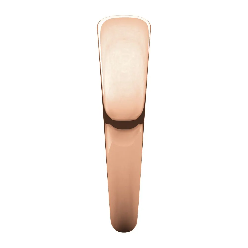 14k Rose Gold 5mm Half Round Tapered Band, Size 6