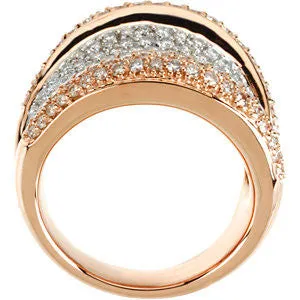 14k Rose Gold Pavé Ring, Size 7