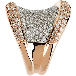 14k Rose Gold Pavé Ring, Size 7