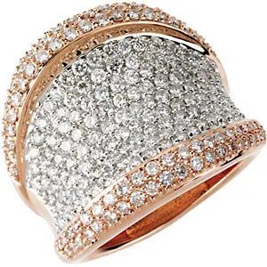 14k Rose Gold Pavé Ring, Size 7