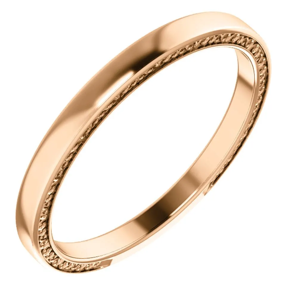 14k Rose Gold Sculptural-Inspired Band, Size 7