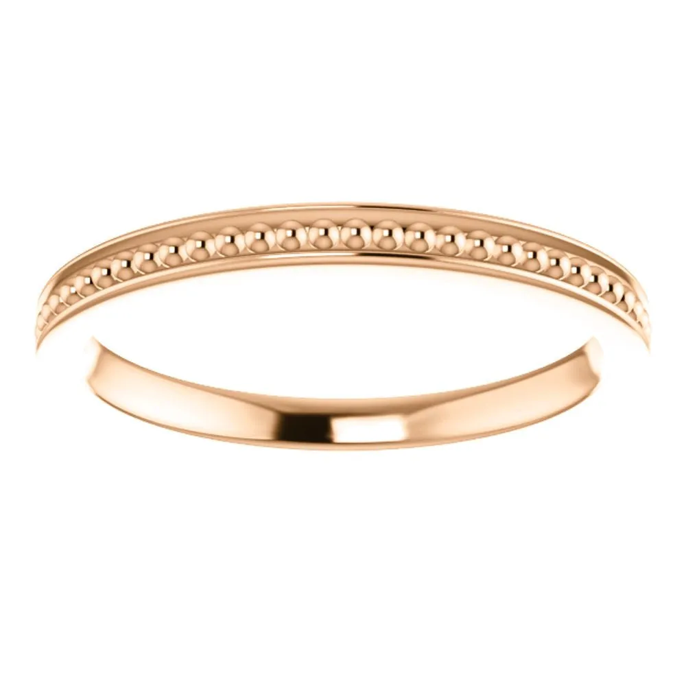 14k Rose Gold Stackable Bead Ring Size 6