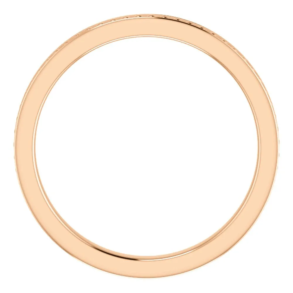 14k Rose Gold Stackable Bead Ring Size 6