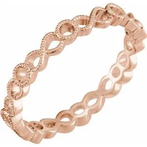 14K Rose Infinity-Inspired Band Size 7