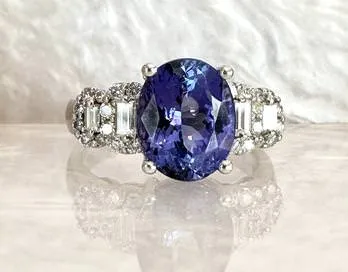 14k Tanzanite and Diamond Ring