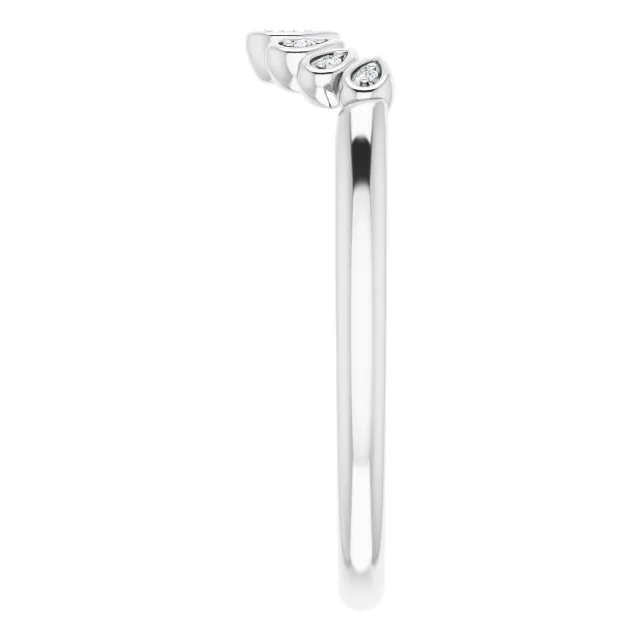 14K White .025 CTW Natural Diamond Vintage-Inspired Contour Band