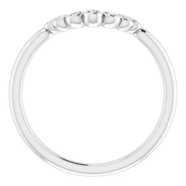 14K White .025 CTW Natural Diamond Vintage-Inspired Contour Band