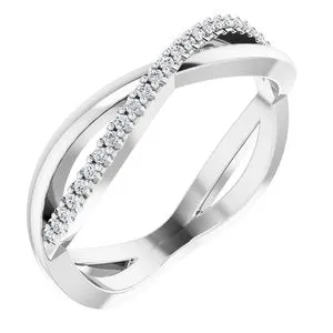 14K White 1/10 CTW Diamond Infinity-Inspired Anniversary Band