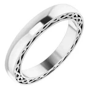14K White 3 mm Infinity-Inspired Band Size 6