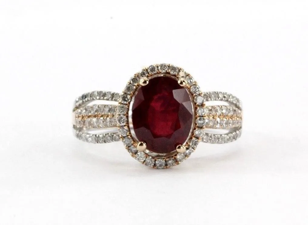 14K White & Rose Gold EFFY Ruby Royale, Diamond & Ruby Ring