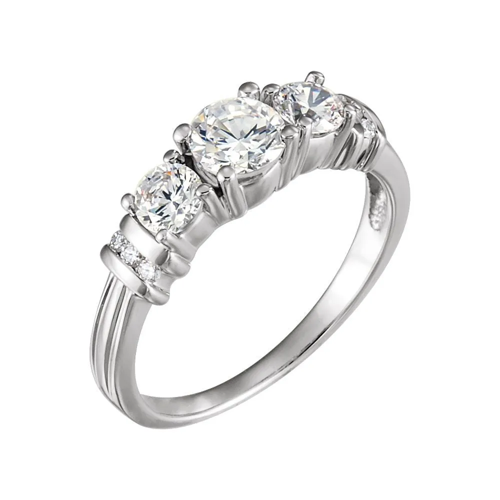 14k White Gold 1 1/6 CTW Diamond Anniversary Band, Size 7