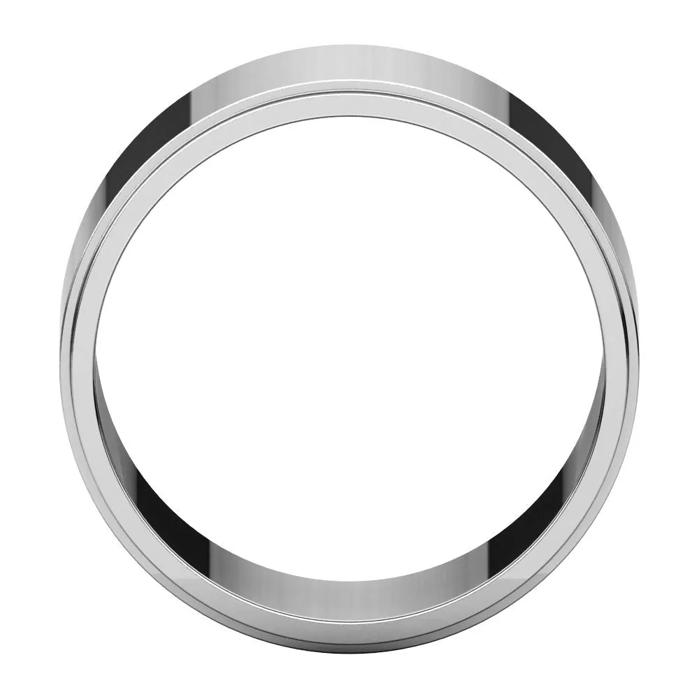 14k White Gold 10mm Flat Edge Band, Size 11