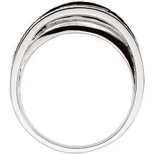 14k White Gold 1/2 CTW Diamond Criss-Cross Ring , Size 7