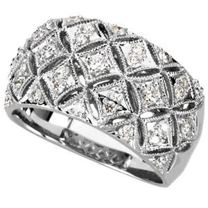 14k White Gold 1/2 CTW Diamond Ring, Size 7