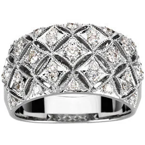 14k White Gold 1/2 CTW Diamond Ring, Size 7