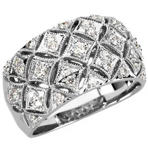 14k White Gold 1/2 CTW Diamond Ring, Size 7