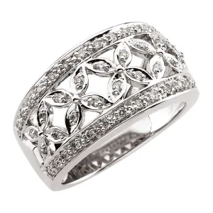 14k White Gold 1/3 CTW Diamond Band, Size 6