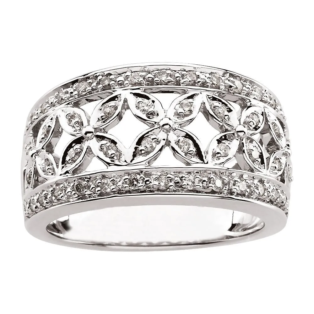 14k White Gold 1/3 CTW Diamond Band, Size 6