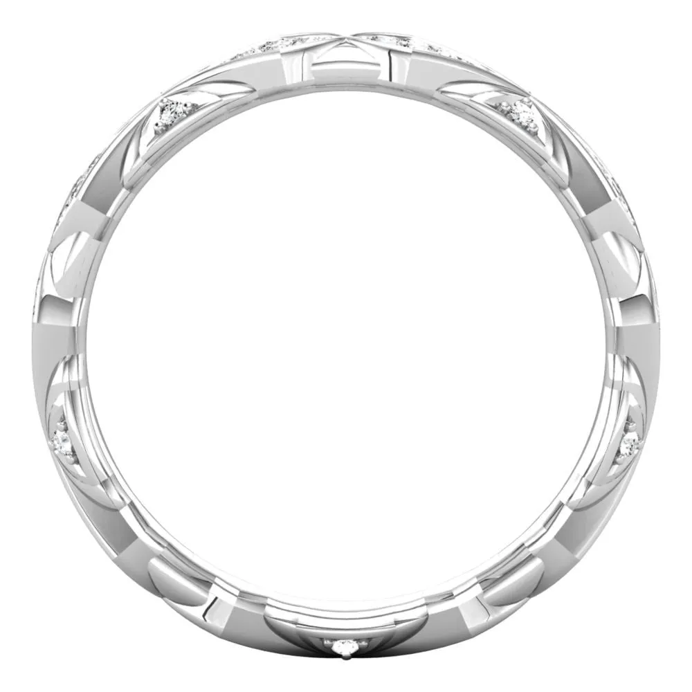 14k White Gold 1/3 CTW Diamond Sculptural-Inspired Eternity Band Size 6