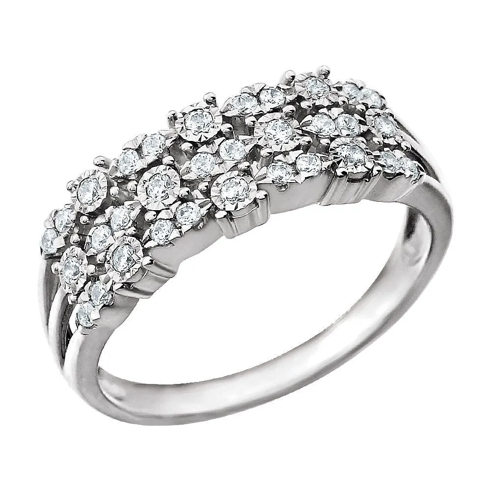 14k White Gold 1/4 CTW Diamond Anniversary Band, Size 7