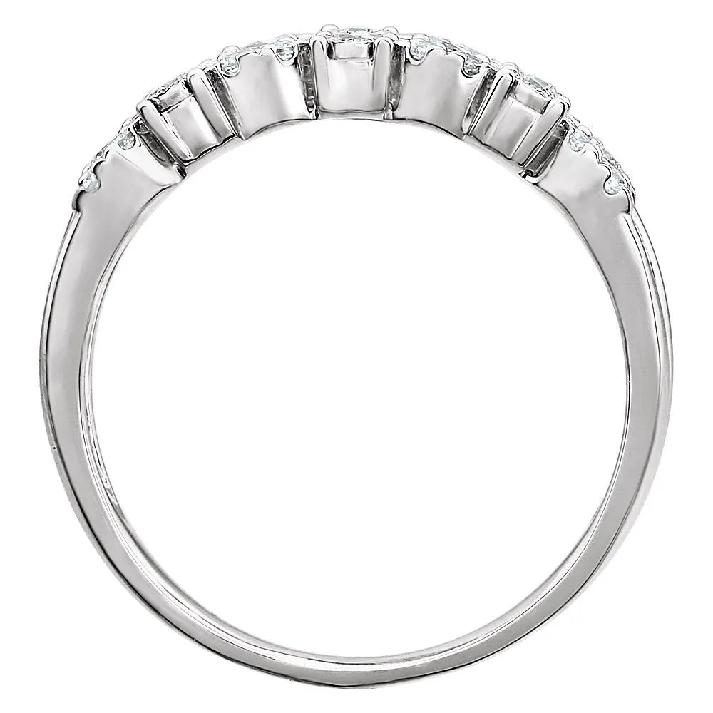 14k White Gold 1/4 CTW Diamond Anniversary Band, Size 7