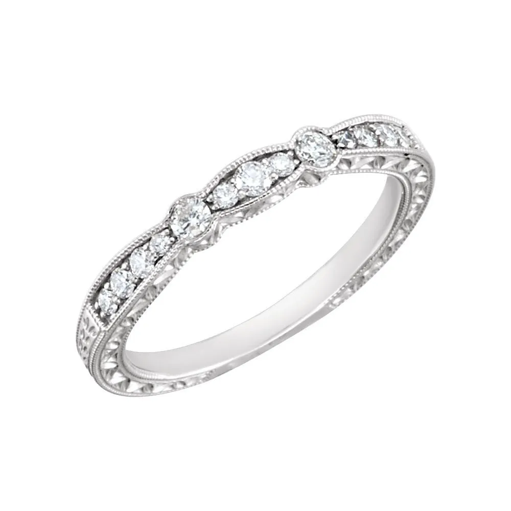 14k White Gold 1/4 CTW Diamond Band Size 7