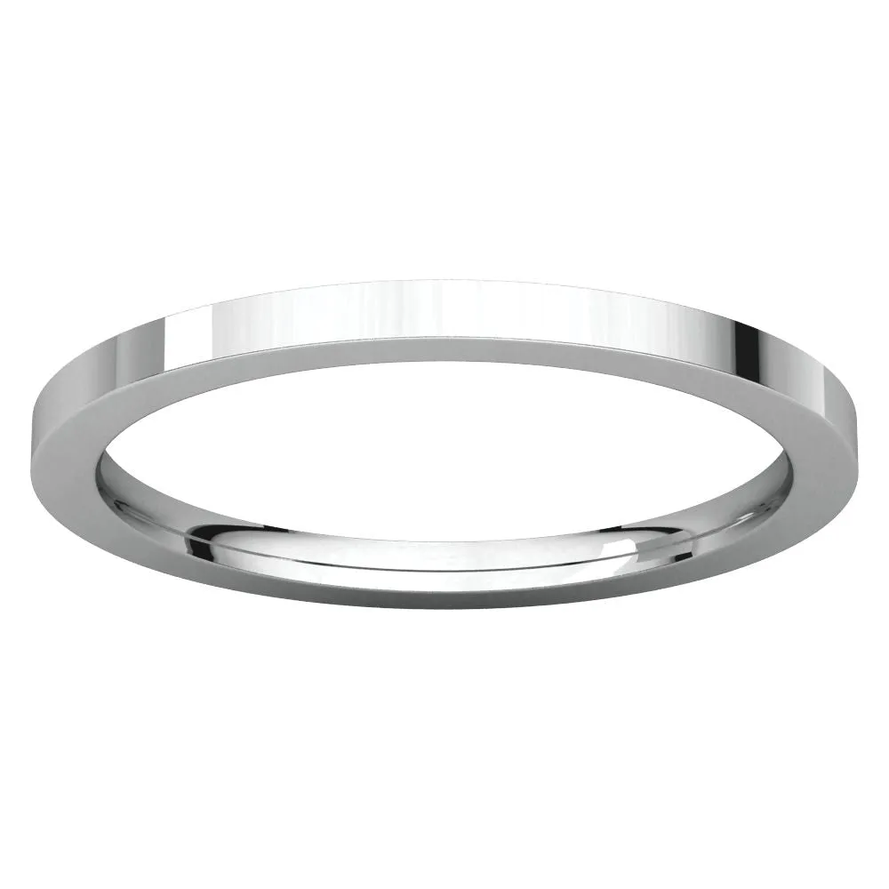 14k White Gold 1.5mm Flat Comfort Fit Band, Size 6