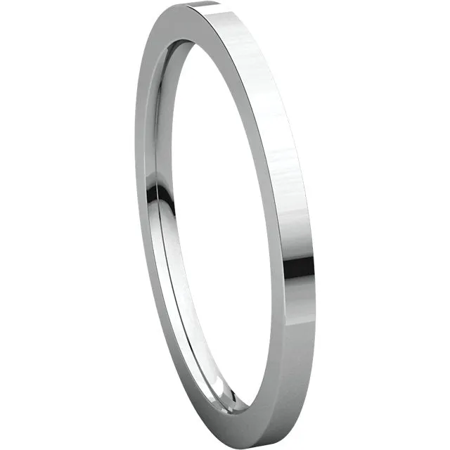14k White Gold 1.5mm Flat Comfort Fit Band, Size 6