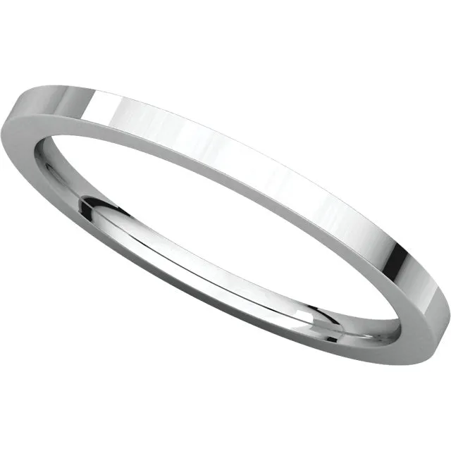14k White Gold 1.5mm Flat Comfort Fit Band, Size 6