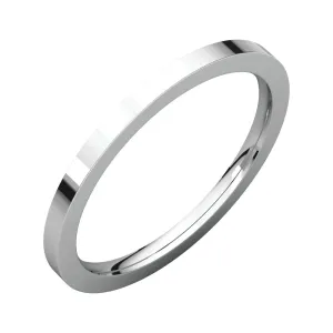 14k White Gold 1.5mm Flat Comfort Fit Band, Size 6