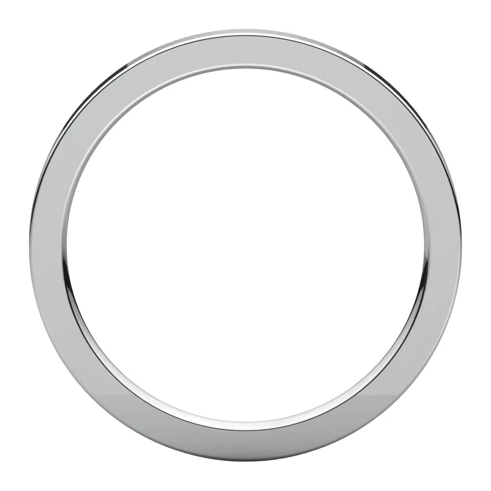14k White Gold 1.5mm Flat Comfort Fit Band, Size 6
