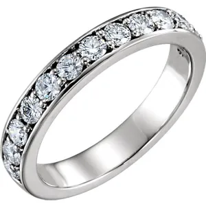 14k White Gold 3/4 CTW Diamond Band, Size 7