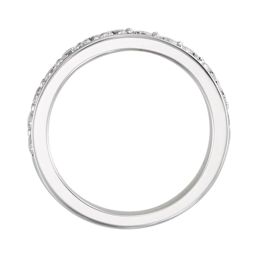 14k White Gold 3/4 CTW Diamond Band, Size 7