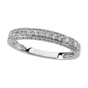 14k White Gold 3/8 CTW Diamond Band, Size 7