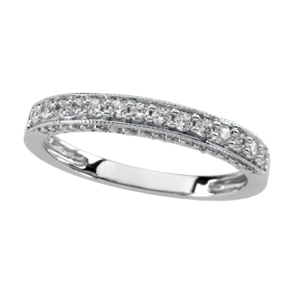 14k White Gold 3/8 CTW Diamond Band, Size 7