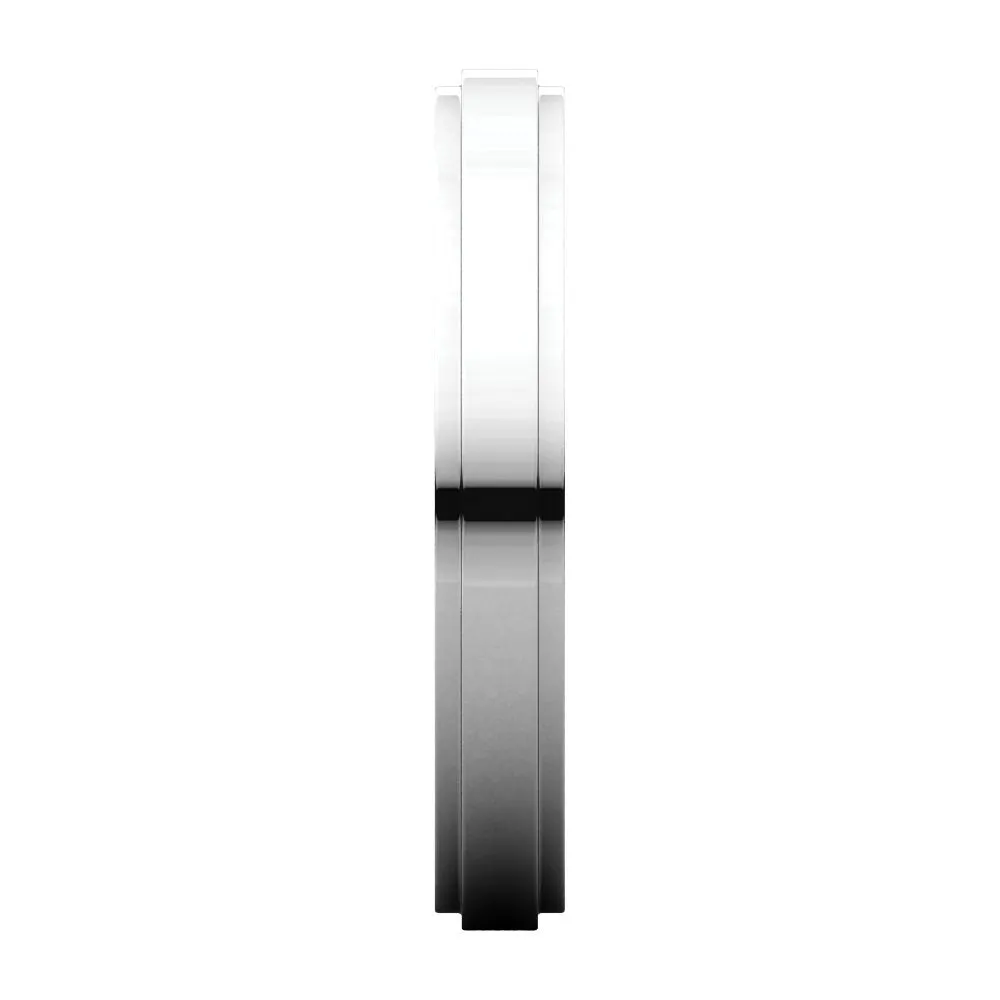14k White Gold 3mm Flat Edge Band, Size 6.5