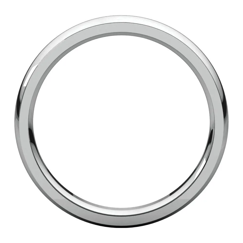 14k White Gold 4mm Comfort Fit Edge Band , Size 7
