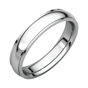 14k White Gold 4mm Comfort Fit Edge Band , Size 7