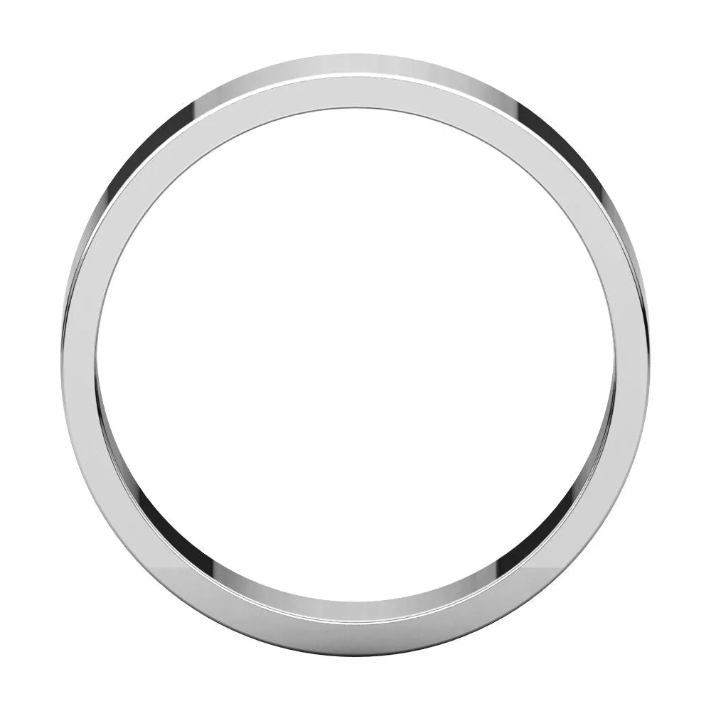14k White Gold 5mm Flat Band, Size 5.5