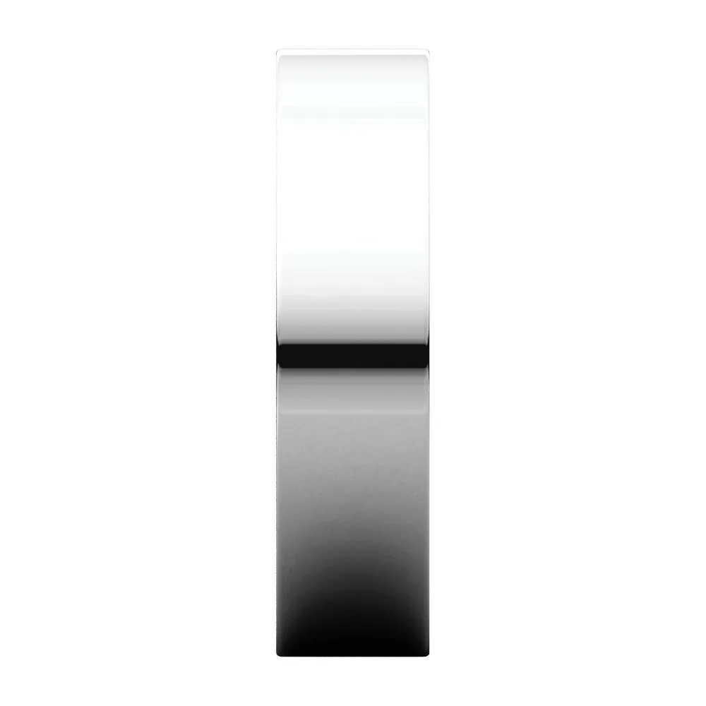14k White Gold 5mm Flat Band, Size 5.5